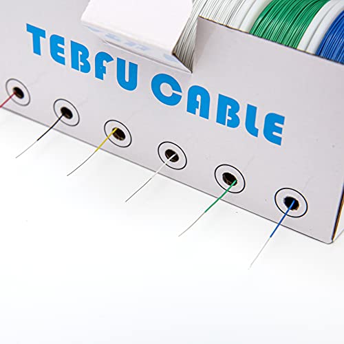 TEBFU CABO 30 GAIRO PVC Kit de fio sólido de fio eletrônico 6 cores 300 pés de cada cor 30 awg kit de fios de conexão