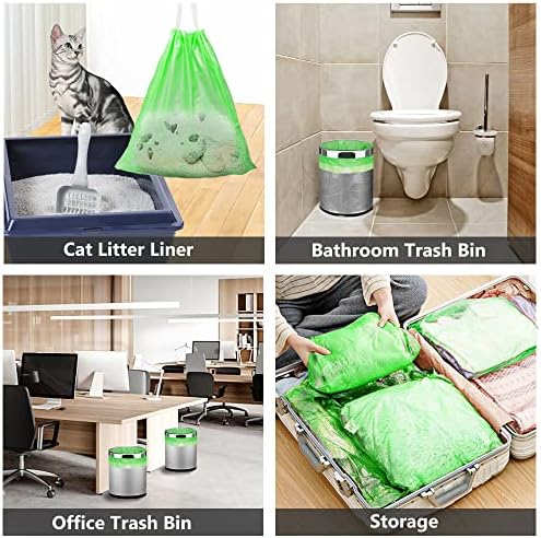 JukfitA Small Lix Bags Banheiro disponível em cores de 4 galões de lixo Sacos de lixo de cordão sem perfume sacos de lixo 2-4