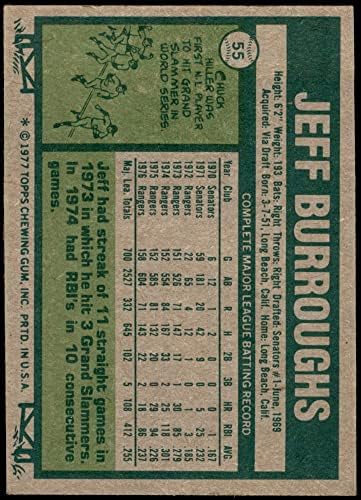 1977 Topps 55 Jeff Burroughs Texas Rangers EX/MT Rangers