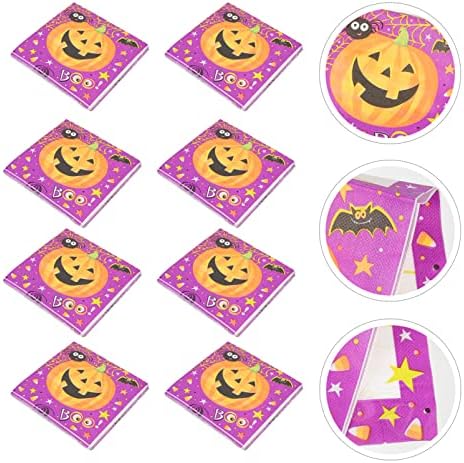 Decoração de lanterna de hemotão Halloween papel guardanapos 100pcs Bat Pumpkin Pumpkin Disponível Party Tissue Cocktail guardana