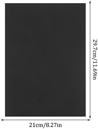 15 folhas Cardstock preto 8,5 x 11, 250gsm/92lb de papel de papel grossa papel preto para artesanato, fabricação de cartões, convites,