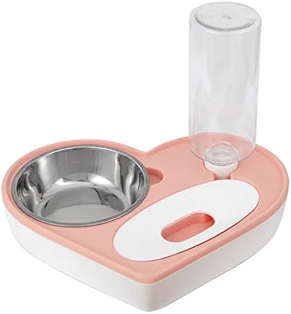 Albolet Cat Dog Food and Water Bowl Set, Pet Automatic Water Dispenser destacável e alimentador de cães tigela sem derramamento de