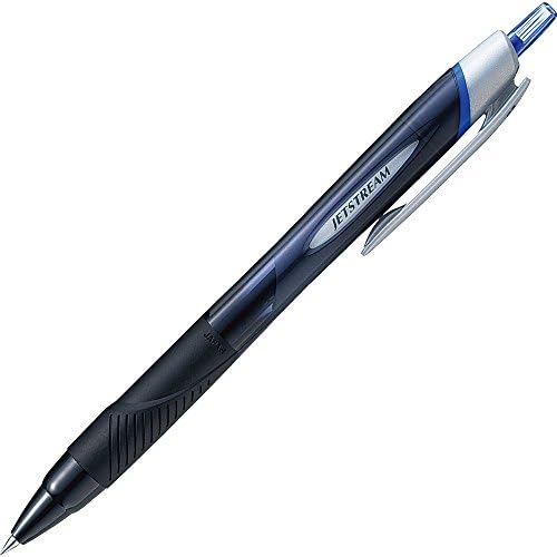 caneta esferográfica padrão da uni jettream - 0,38 mm - tinta azul - corpo preto