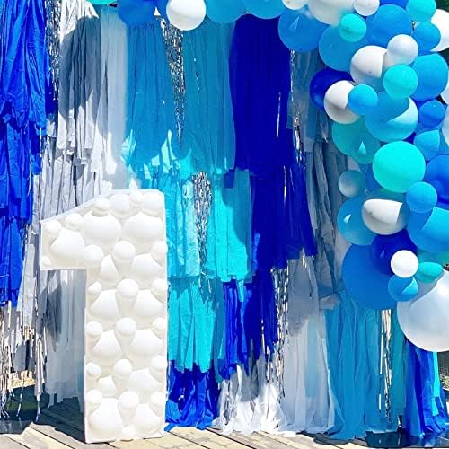 Partywoo crepe streamers 4 rolos e 6 pcs royal blue star balões