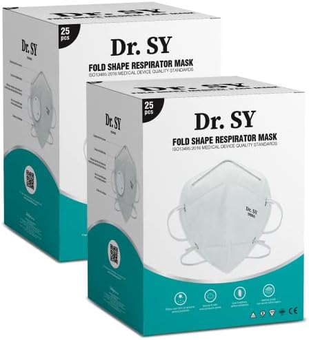 Dr. Sy Fold Shape Máscara Respirador, máscaras de proteção respiráveis ​​confortáveis, máscara de segurança respirável e confortável