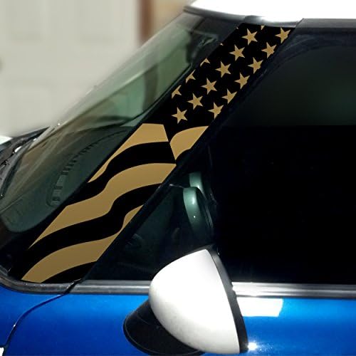 Reflexão artística dos decalques de vinil da bandeira dos EUA para 1ª geração Mini Cooper - Conjunto de 2 - Escolha cor - [cobre]