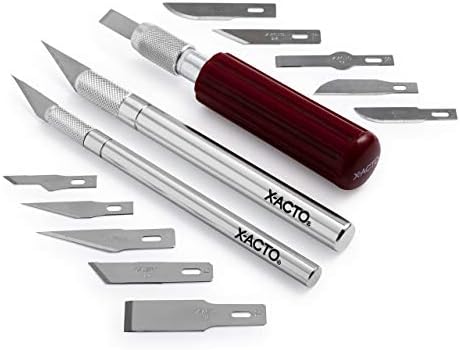 Conjunto básico de faca de compressão X-ACTO, ótimo para artes e ofícios e x-acto 11 lâminas de substituição de ponto