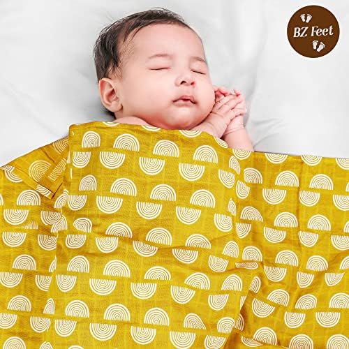 Rainbow Baby Blanket Conjunto - Organic Muslin Baby Blanket | Cobertores de bebê neutro de gênero também Corredor