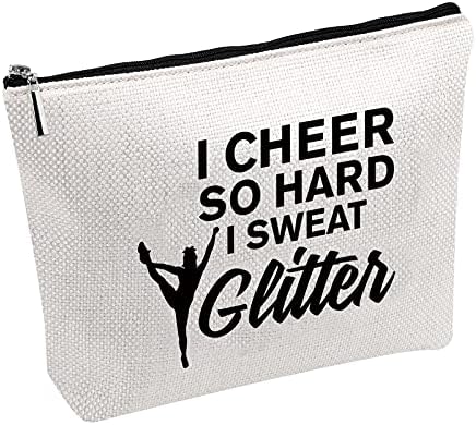 Presente de torcida genérico Presente Cheerleading Grey I TIDO eu suar Glitter Make Up Bag Cheer Team Presente Cheer