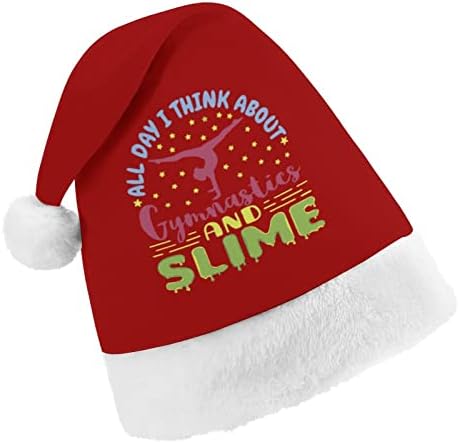 Ginástica e lodo de chapéu de natal de Natal travesso e bom chapéus de Papai Noel com borda de pelúcia e decoração de natal de conforto