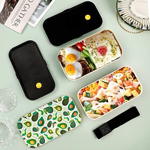 Avendy Trendy Double Cayer Bento lancheira com utensílios de utensílios de almoço empilhável Inclui 2 contêineres