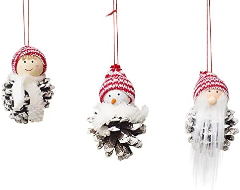 NPKGVia Decorações de Natal Pingente de boneca de madeira Mini pingente de boneca Clear acrílico ornamentos para artesanato