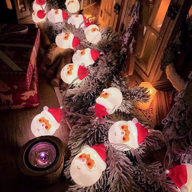 Aoliy Christmas Papai Noel Luz, 20 LED LUZ DE 10 pés operados por bateria Luzes de cordas de árvore de Natal, Decoração