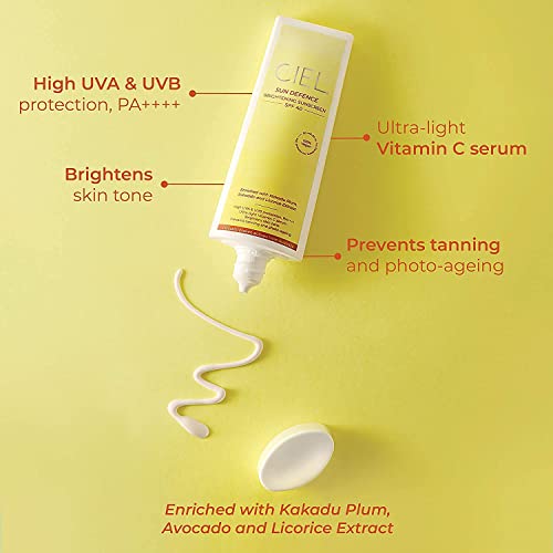 Alergia SPF 40 Protetor solar iluminado para pele seca, oleosa e propensa a acne com vitamina C | Tela solar anti -tan com pa
