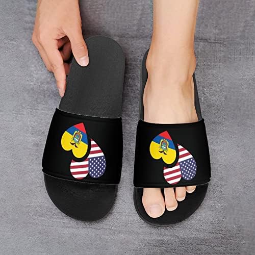 Sandálias da casa de bandeira dos EUA do Equador não deslizam chinelos de dedo do pé para massagem Banho de spa de