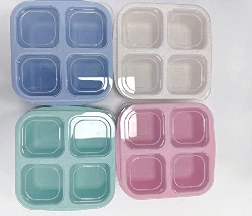 Mamix 4 Compartamentos Bento Snack Box, contêineres de 4 lanches de 4 pacotes para crianças, recipientes de almoço de preparação