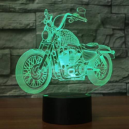 Jinnwell 3D Motocicleta Night Night Lâmpada leve ilusão Night Luz 7 Alteração do toque Touch Touch mesa de mesa Lâmpadas de