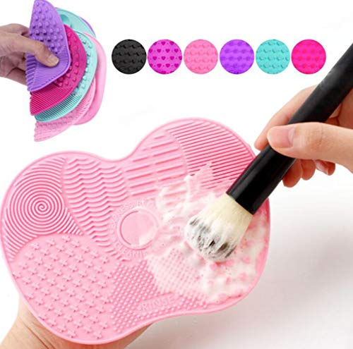 Brilaris Silicone Makeup Brushing Cleaning Makeup Brush Pad Pad Pad Cosmético Mat de Limpeza Tapa Portátil Lavagem Frucleta