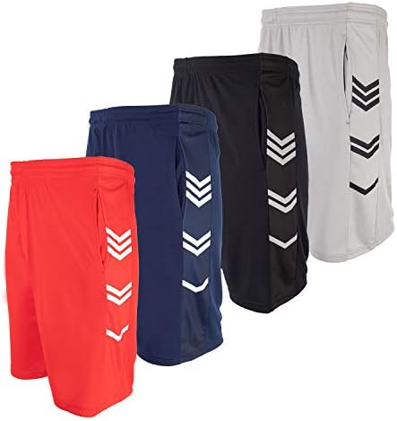 Shorts atléticos de garotos de alta energia com bolsos para basquete, fitness e esportes, desgaste dri-fit, shorts de meninos