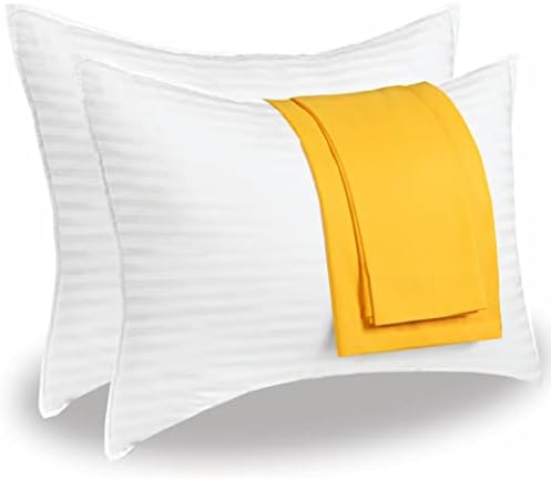 Dom're Premium Hotel Collection Bed Almofadores de tamanho queen -size de 2 com fronhas - Fibra de gel virgem Pillow alternativo