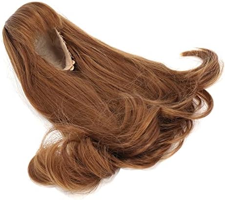 Peruca de cabeça de boneca, arame natural e de alta temperatura de alta elasticidade longa cabelos falsos design de tampa