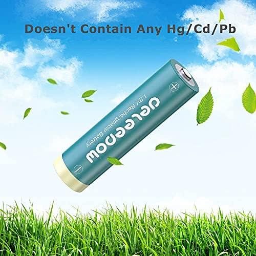 DeLeepow AA Baterias recarregáveis ​​NI-MH, 3300mAh durading, 1,2V 1200 ciclos recarregáveis ​​Baterias AA- 24 contagem para dispositivos