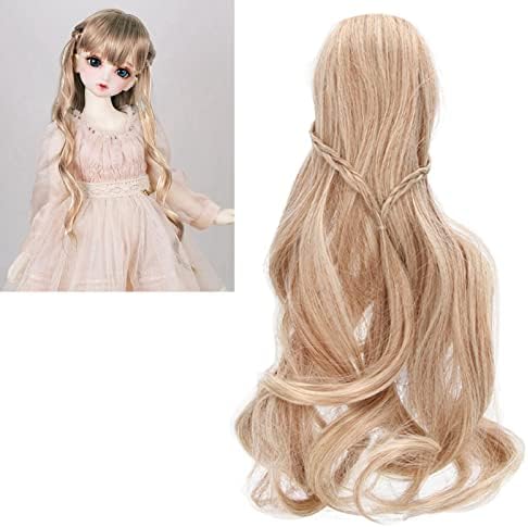 Peruca de boneca, cabelos curtos na altura dos ombros, brinquedos de boneca fazendo perucas DIY boneca figura perucas de cabelo artesanato de boneca artesanal para 1/3 de boneca BJD por 1/3 a 8 a 9 pol.