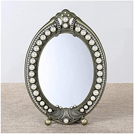 Espelho de espelho pequeno gbyj, espelho de desktop de metal europeu de estilo europeu espelho de maquiagem de espelho