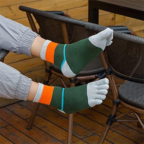 Slnfxc Harajuku Five Fingers Crew Socks Boys 5 Pars Men's Casual Meocks Cotton Colorful Meocks listrados