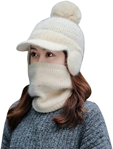 Chapéu de lenço para movimentações para mulheres, lascando o ciclismo térmico quente, chapéu de lenço de inverno tricô