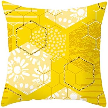 Sofá de travesseiro de poliéster amarelo Sofá da cintura Tampa de almofada de almofada Decoração caseira Almofadas