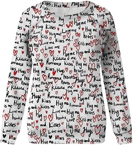 Fanteecy Love Heart Sweatshirt For Women Happy dos namorados Camisas do Dia dos Namorados