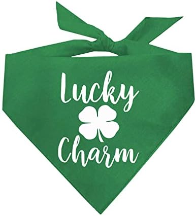 Lucky Charm com Shamrock Green/ 4 Folhas Clover Dog Bandana