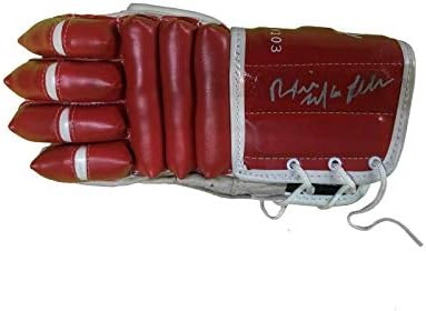 Brian MacLellan assinou Detroit Red Wings Vintage Luva da Mão esquerda - luvas autografadas da NHL