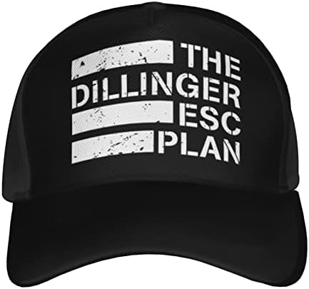 The Dillinger Music Escape Plan Band Baseball Cap Mulher Men Men Tamanho Ajustável Chapéu Black