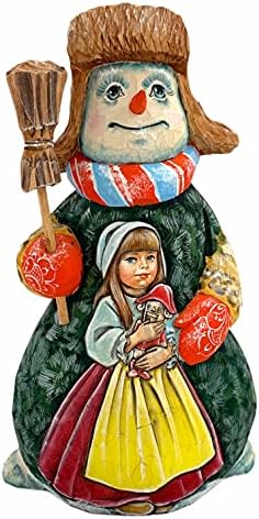 Manço de neve de Natal de Wooden, 8,46 de altura, amigo estatueta do Papai Noel russo é amorosamente esculpido por artistas