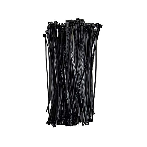 Ziptie.com Nylon preto de 8 polegadas gravata de cabo multiuso, resistência à tração de 75 libras para serviço pesado