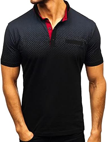 Camisetas de pólo de golfe masculino Camisetas de manga curta 3D Gradiente Tennis Tennis Tshirts Athletic colares Tops Muscle