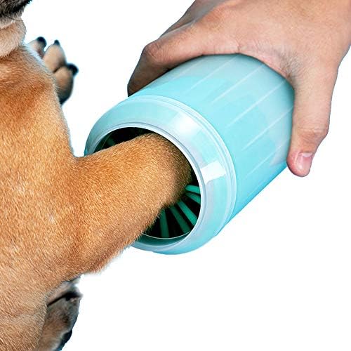 Limpador de pata de cachorro tqy, copo de pata de cachorro, 2 em 1 em 1 portátil de silicone limpeza de animais de estimação