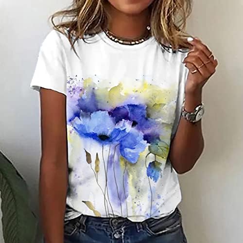 Camisas de menina adolescente Blouses Floral Graphic Bloups