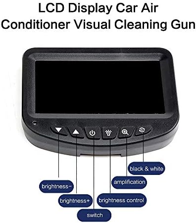 Pistola de limpeza visual buzhi, pistola de limpeza de ar condicionado de carro, câmera de inspeção de oleoduto LCD Visor de