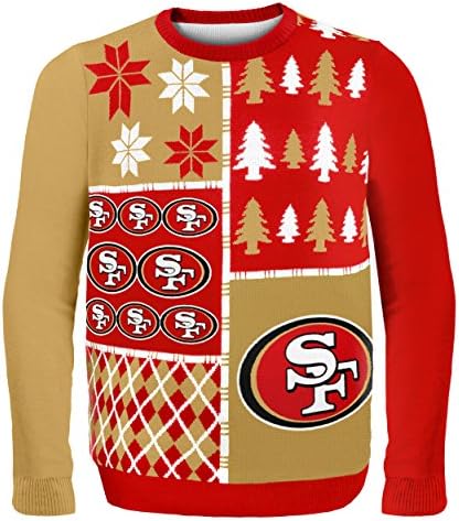 NFL San Francisco 49ers Busy Block Feia Sweater, manga longa, grande