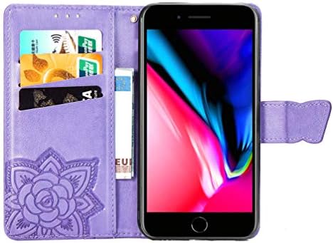 Cotdin para compatível com o iPhone 6 Case Glitter Cheather Flip Wallet Diamond Butterfly Chart Chare com suporte para cartão
