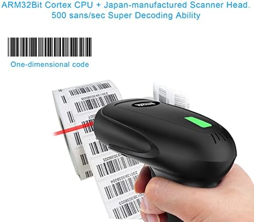 Scanner de código de barras sem fio USB com suporte, symcode barcode scanner scanner sem fio versátil 2 em 1