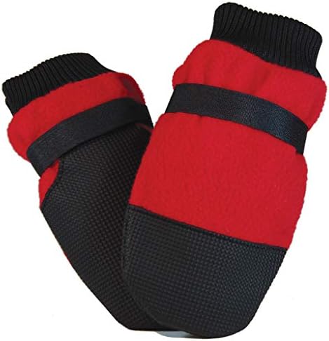 Muttluks, botas de cachorro Hott Doggers com solas de vinil não esquiadores para uso interno ou externo - 4 botas