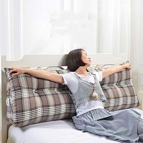 Almofada de cunha triangular grande, Tatami Reading Pillow Backrest Pillow travesseiro de suporte traseiro macio para sofá-cama capa