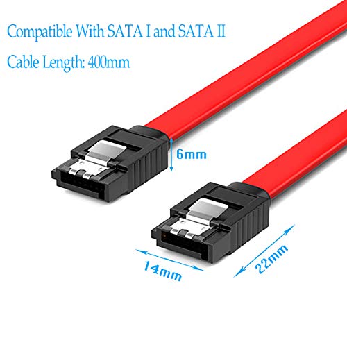 Cabo de dados SATA de 12 pacote Dafurui ， SATA III 6,0 Gbps Red reto com trava de travamento 16 polegadas Sata Cable Pack para