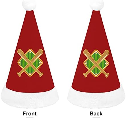 Baseball Bat Plexush Chattle Hat de Hats de Papai Noel travessa com borda de pelúcia e Decoração de Natal de Liner Comfort