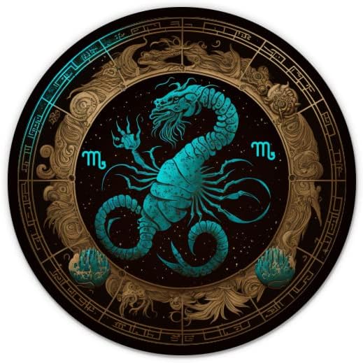 Escorpião signo zodíaco Astrologia Celestial adesivos - 2 pacote de adesivos de 3 - Vinil impermeável para carro, telefone,