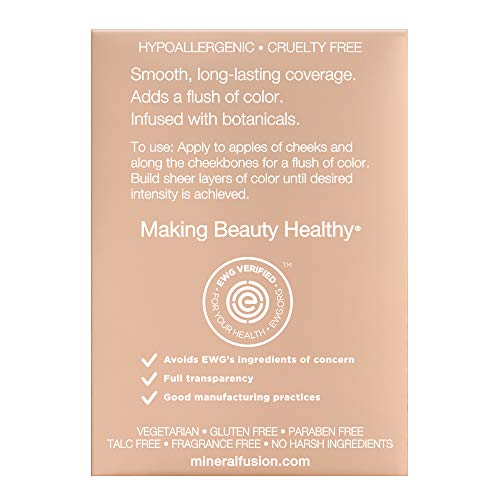 Bush de maquiagem de fusão mineral, rubor de cor de longa duração, mistura de hidratação natural e suave com antioxidantes,